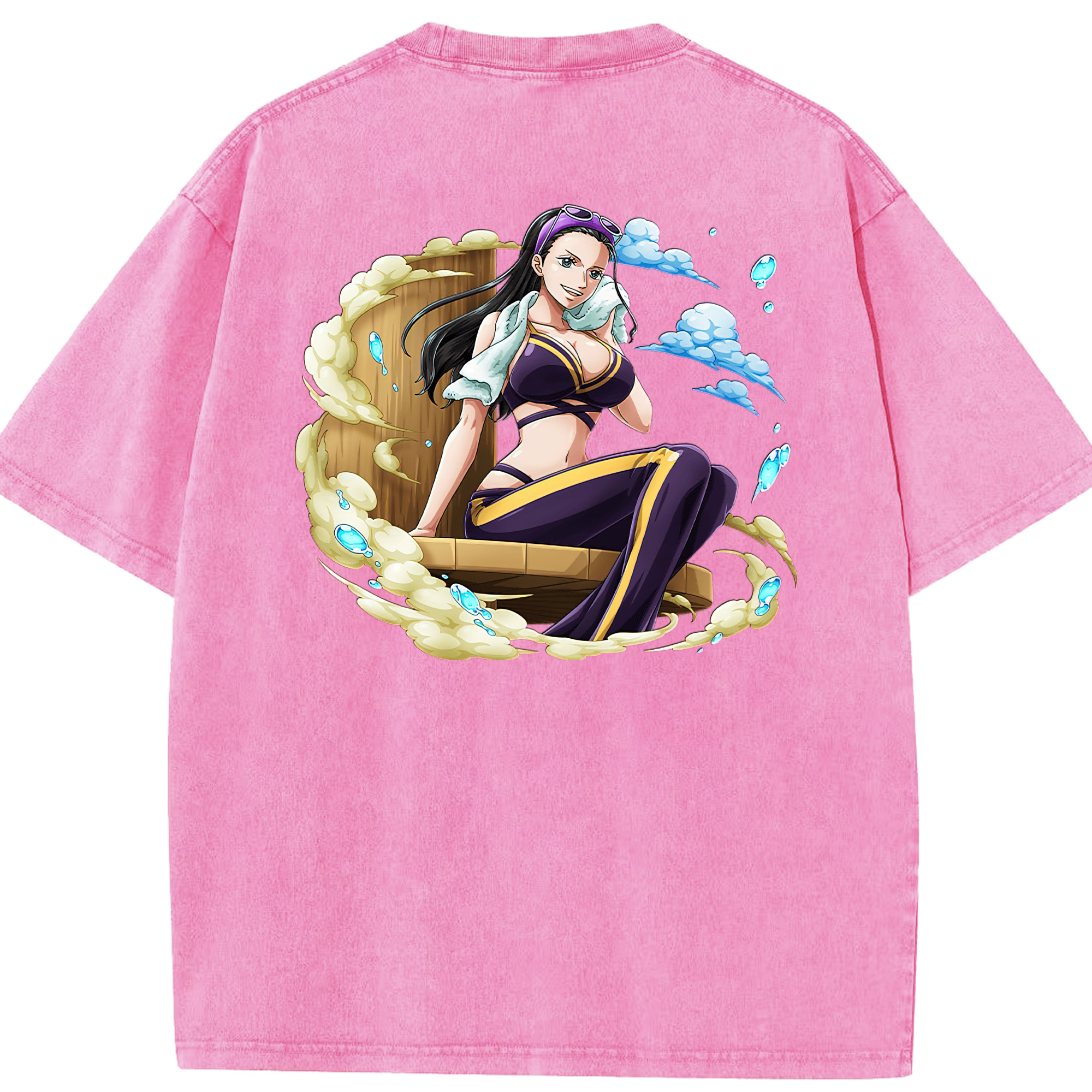ワンピース ニコ・ロビン ONE PIECE Nico Robin 綿100% ヴィンテージ風 半袖Tシャツ（背面プリント）